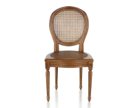 Chaise ancienne style Louis XVI bois teinte ancienne assise et dossier cannés