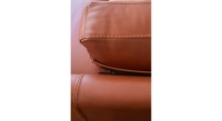 3 seater designer sofa chestnut leather