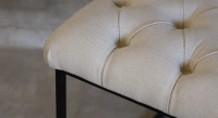 Pouf Chesterfield tissu beige