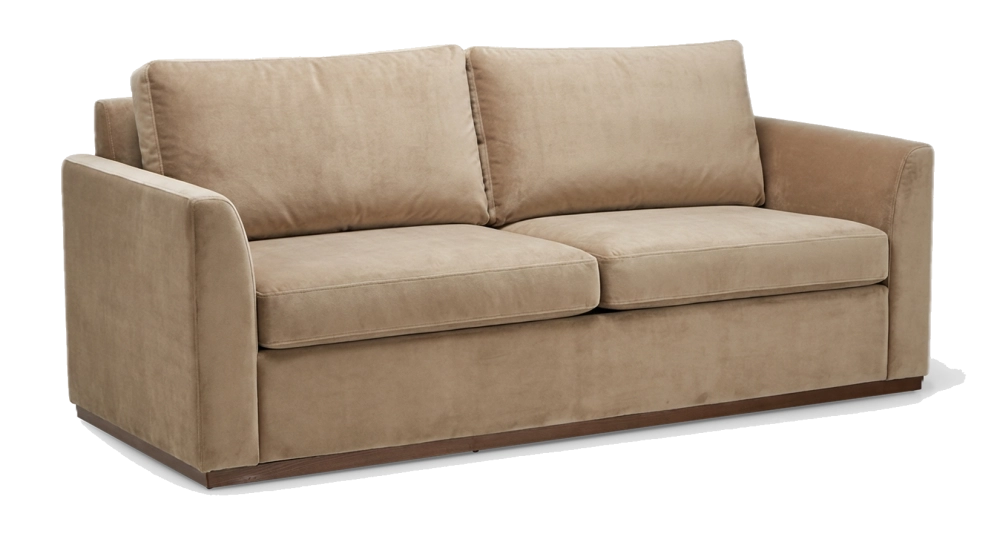 3-seater convertible sofa beige mottled fabrics