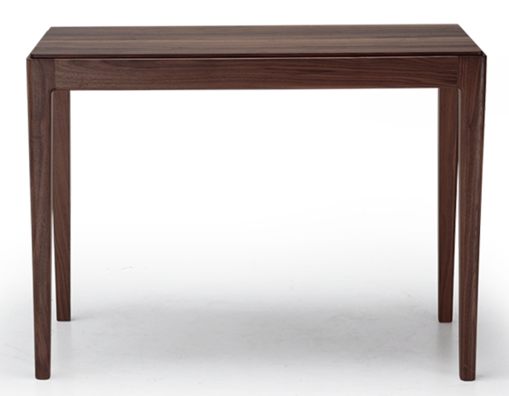 Console fixe en noyer sans tiroir teinte naturelle 120x40 cm