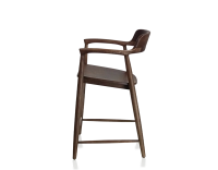 Tabouret de bar H60 cm bois teinte marron foncé