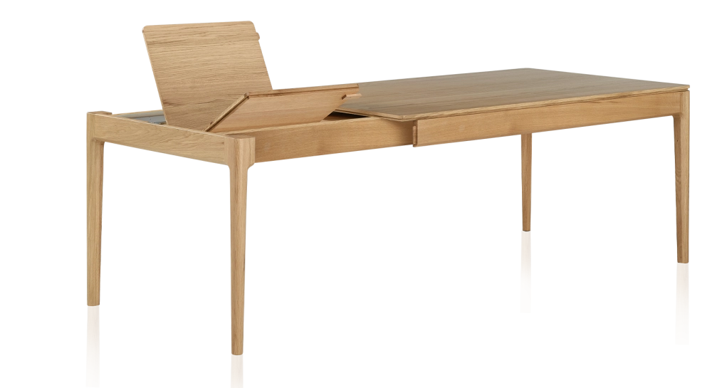 Table extensible en chêne 6 à 10 personnes avec plateau et allonges bois teinte naturelle 160x100 cm