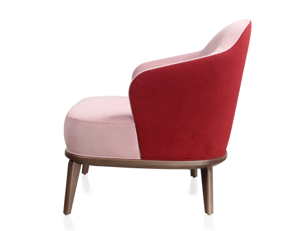 Designer armchair old pink and burgundy fabric 210x90 cm