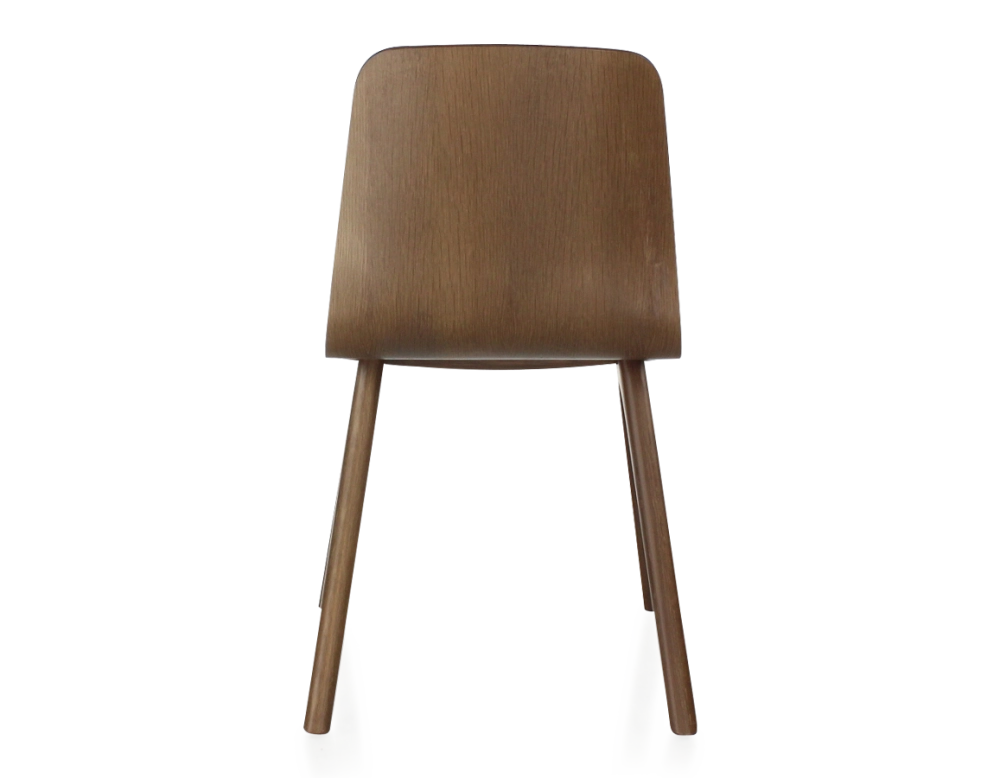 Chaise design en chêne teinte de bois marron foncé