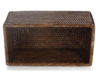 Panier de rangement rectangulaire en rotin brun