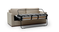3-seater convertible sofa beige mottled fabrics