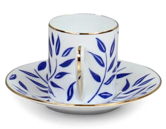 Tasse à café avec soucoupe en porcelaine lot de 2