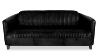 3 seater leather club sofa black