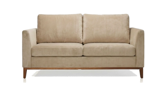 Canapé design 2 places tissu velours taupe clair