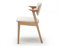 Chaise scandinave bois teinte naturelle assise tissu fusion