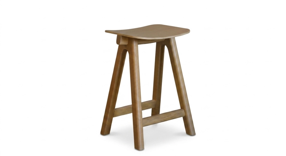Tabouret de bar en chêne H60 cm bois teinte naturelle