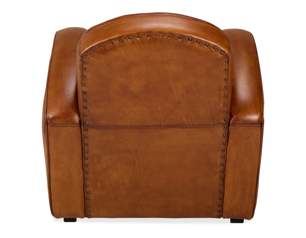 Fauteuil club cuir marron clair