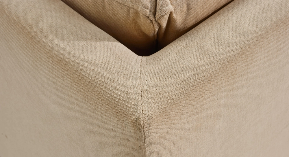 Canapé d'angle 6 places tissu crème (2,5G - A - 2,5D)