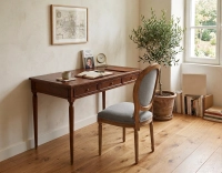 Bureau ancien style Louis XVI plateau bois L130 cm