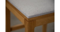 Taburete de bar de diseño H65 cm madera tinte natural asiento tejido beige natural