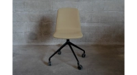 Chaise de bureau à roulettes assise tissu kaki clair