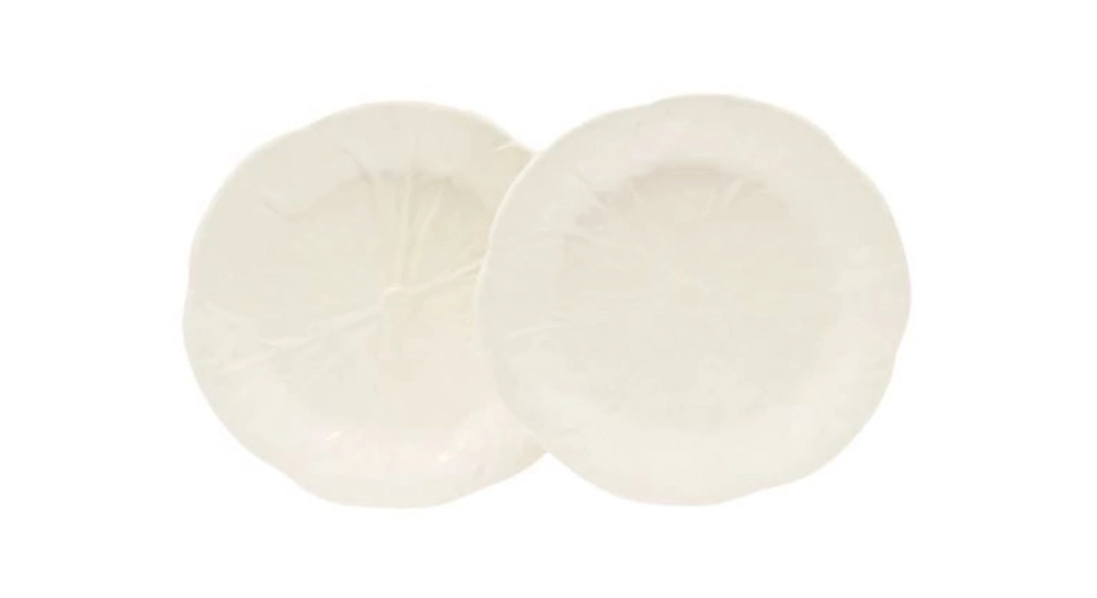 Platos de postre 19cm loza marfil lote de 2