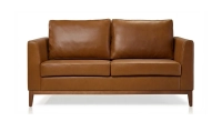 2 seater designer sofa hazelnut leather