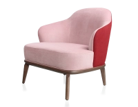 Designer armchair old pink and burgundy fabric 210x90 cm