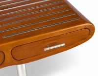 Consola art déco de dos cajones métal et bois teinte merisier