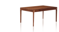 Table extensible en noyer 6 à 10 personnes avec plateau et allonges bois teinte naturelle 160x100 cm