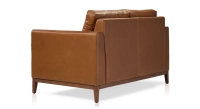 2 seater designer sofa hazelnut leather