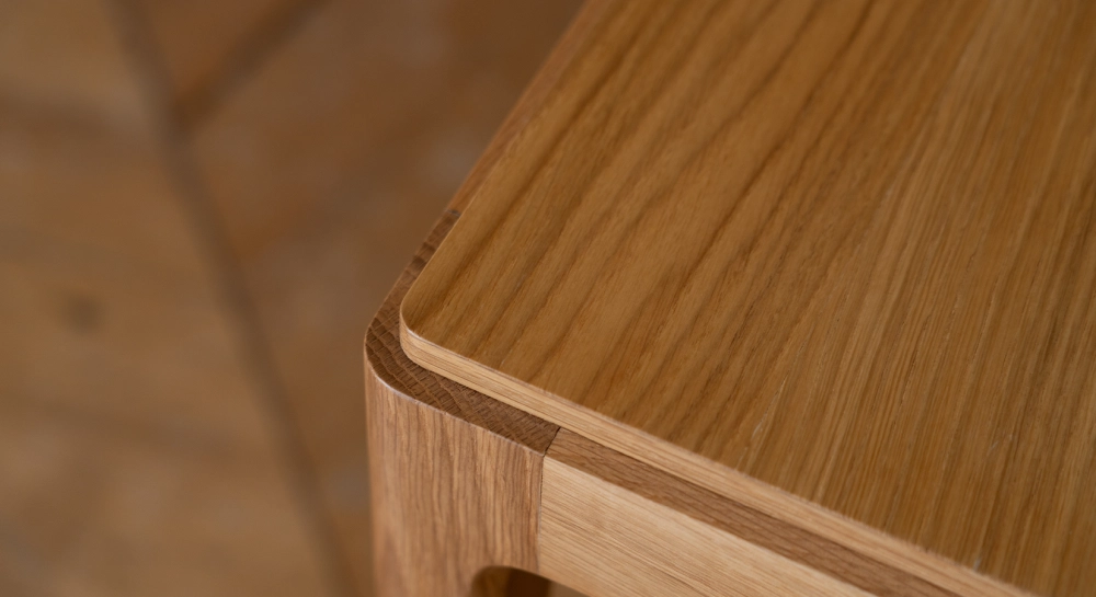 Mesa extensible de 6 a 10 personas de roble y cerámica con extensiones de madera con madera de tinte natural y tablero cerámico ossido 160x100 cm
