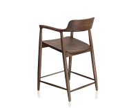 Tabouret de bar H60 cm bois teinte marron foncé