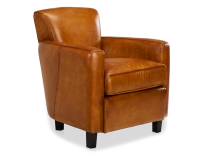 Fauteuil club cuir cognac