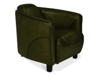 Leather club armchair olive green