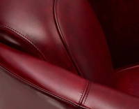 Leather club armchair carmine red