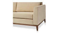 Canapé d'angle méridienne gauche 4 places tissu crème (MG - 2D)