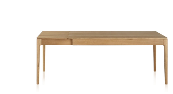 Mesa extensible de roble de 8 a 12 comensales con tablero y extensiones de madera en tinte natural 160x100 cm