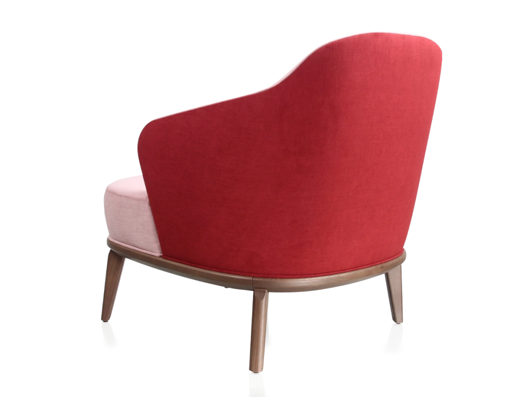 Designer armchair old pink and burgundy fabric 210x90 cm