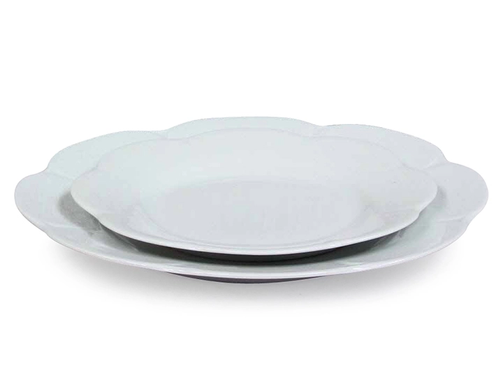 Assiette plate blanche porcelaine de Limoges lot de 6