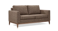 Canapé design 2 places tissu chiné marron