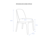 Chaise design bois teinte marron foncé et tissu vert sauge