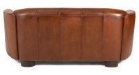 Canapé club cuir 3 places marron vintage