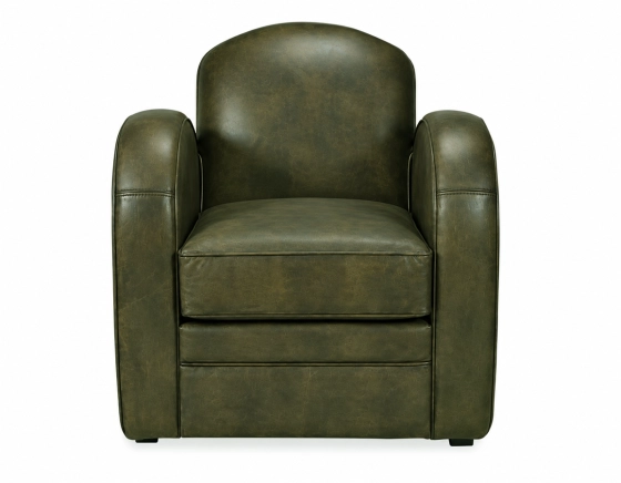Fauteuil club cuir vert olive