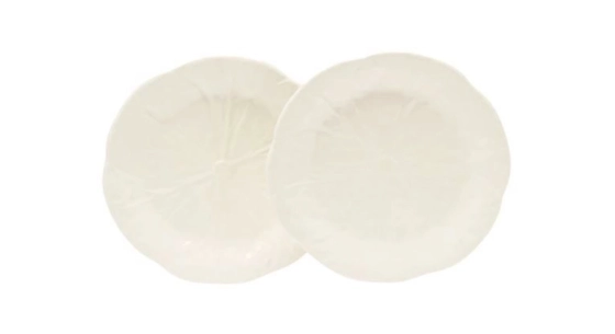 19cm dessert plates, ivory earthenware, set of 2