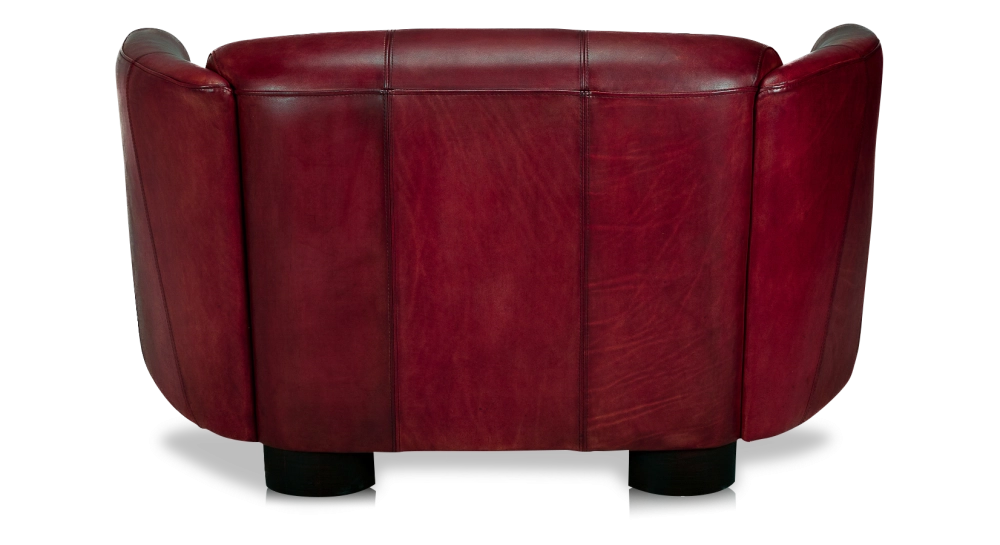 2 seater leather club sofa burgundy