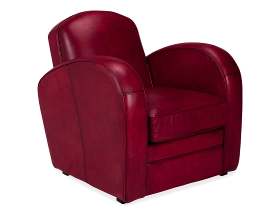 Leather club armchair burgundy