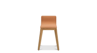 Design stool oak natural finish with coral fabric seat