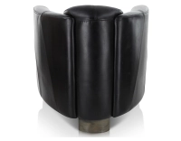 Fauteuil club cuir noir