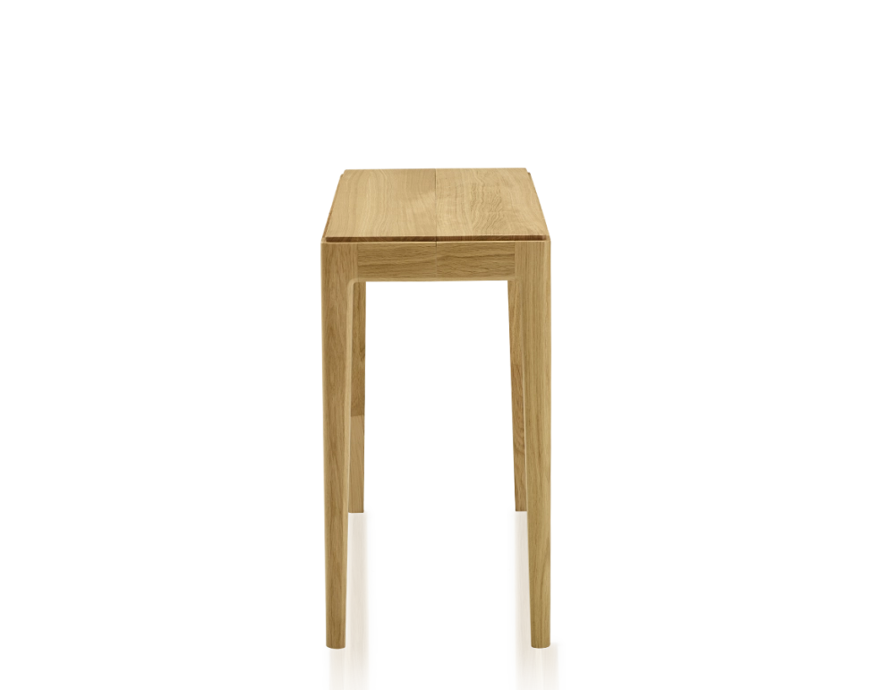 Console extensible en chêne avec 2 allonges teinte naturelle 120x50 cm