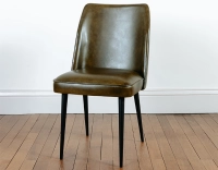 Chaise vintage cuir vert olive