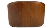 Canapé club cuir 2 places marron vintage
