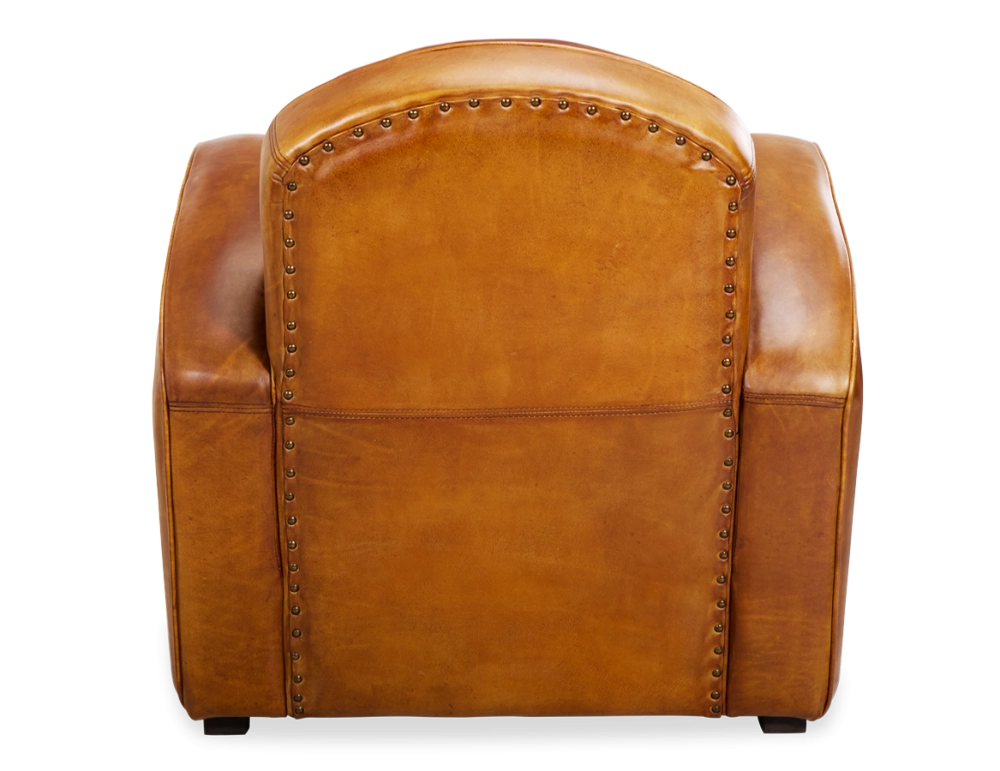 Fauteuil club cuir cognac