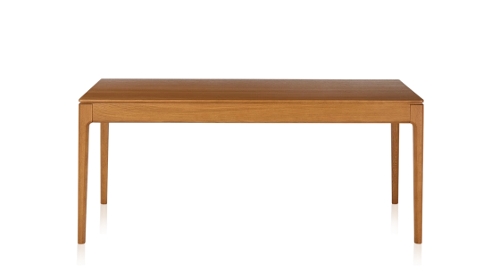 Table salle à manger 8 personnes en chêne teinte merisier plateau bois 210x100 cm